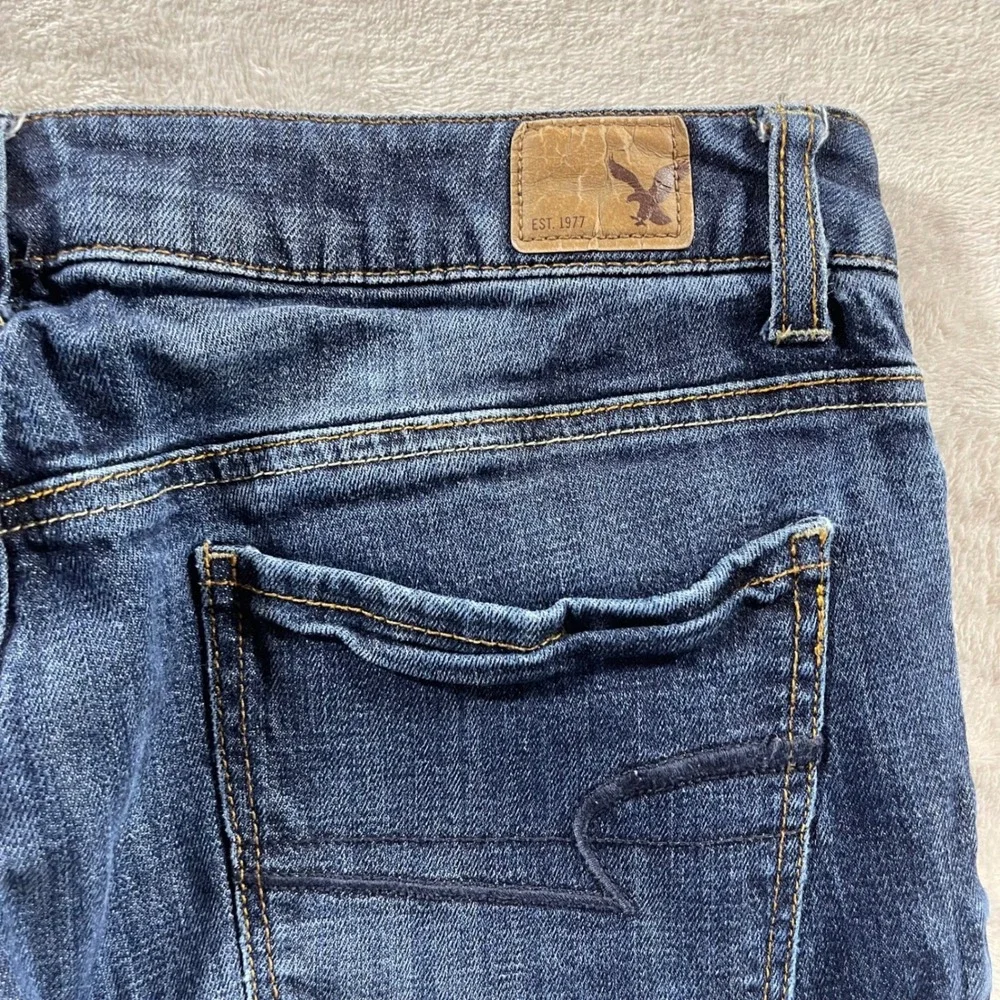 American‎ Eagle Jeans Women 10 Hi-Rise Skinny Stretch Blue - Picture 6 of 11